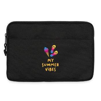 Summer Vibes Cream Flip Flops Quote Summer Vacation - Laptop bag 13" - black - Front