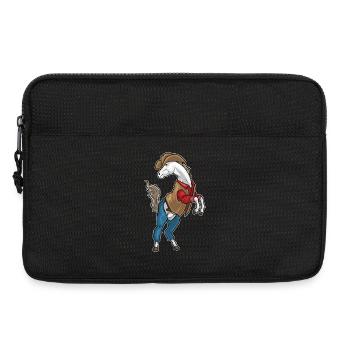 Cheval Cowboy Chapeau de Cowboy - Sacoche pour ordinateur portable 13 pouces - noir - Devant