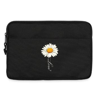 Daisy Flower with Love Script - Laptop bag 13" - black - Front