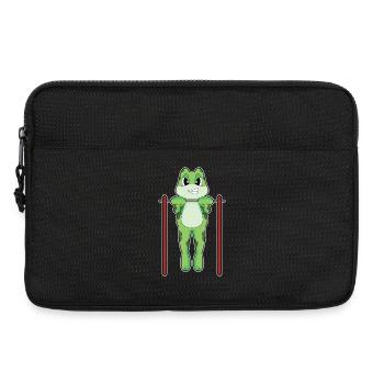 Frosch Bodybuilder Klimmzüge Bodybuilding - Laptoptasche 13" - Schwarz - Vorne