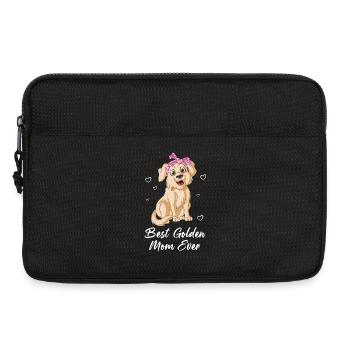 Süße Golden Retriever Mama mit rosa Schleife und Herzen - Laptoptasche 13" - Schwarz - Vorne