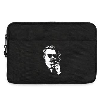 Retro Noir Friedrich Nietzsche Smoking a cigar - Laptop bag 13" - black - Front