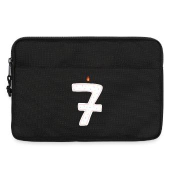 Whimsical Birthday Candle Number Seven - Laptop bag 13" - black - Front