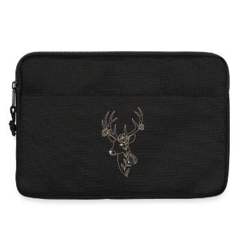 Elegant deer with floral decoration - Laptop bag 13" - black - Front