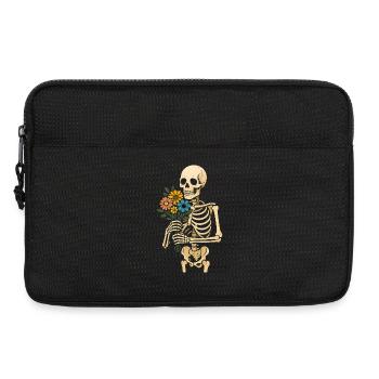 Skeleton with bouquet of flowers - Laptop bag 13" - black - Front