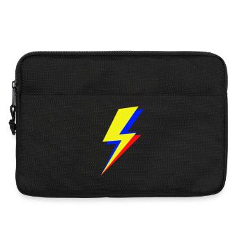 Geometrischer mehrfarbiger Blitz - Laptoptasche 13" - Schwarz - Vorne