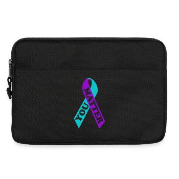 YOU MATTER Suicide Awareness Ribbon - Laptop bag 13" - black - Front