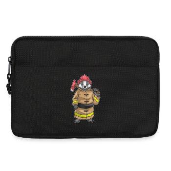 Dachs Feuerwehrmann Axt Feuerwehr - Laptoptasche 13" - Schwarz - Vorne