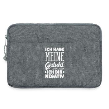 Patience tested – I'm negative - Laptop bag 13" - heather grey - Front