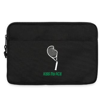 Kiss My Ace – Lustiges Tennis Design - Laptoptasche 13" - Schwarz - Vorne