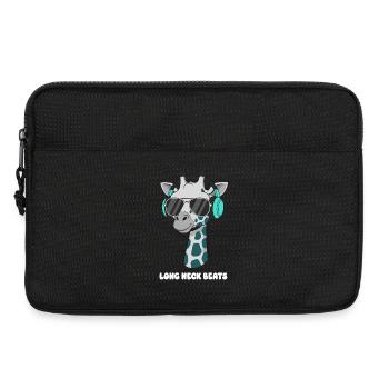 DJ girafe avec casque - Sacoche pour ordinateur portable 13 pouces - noir - Devant