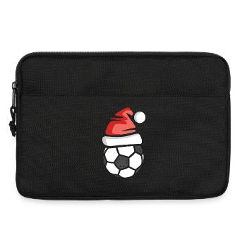 Football de Noël avec chapeau de Père Noël - Sacoche pour ordinateur portable 13 pouces - noir - Devant