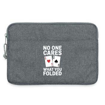 Poker - Personne ne s’en soucie en disant design - Sacoche pour ordinateur portable 13 pouces - gris chiné - Devant