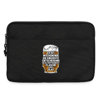 Wochenende Flasche Oder Glas / Bier Spruch - Laptoptasche 13" - Schwarz - Vorne