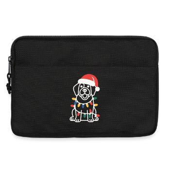 Lumières de Noël du chiot Père Noël - Sacoche pour ordinateur portable 13 pouces - noir - Devant