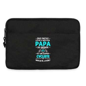 Herz + Radfahren – Super Papa Radfahrer - Laptoptasche 13" - Schwarz - Vorne