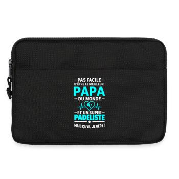 Heart + Padel – Super Dad Padel Player - Laptop bag 13" - black - Front