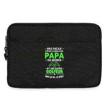 Herz + Golf – Super Papa Golfer - Laptoptasche 13" - Schwarz - Vorne