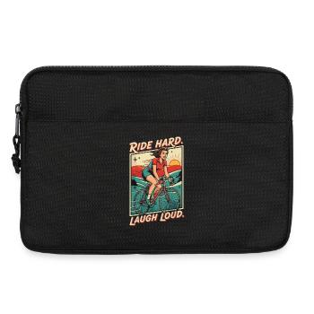 Ride Hard Laugh Loud Retro Fahrrad - Laptoptasche 13" - Schwarz - Vorne