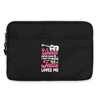 Hawaiian Ukulele Uke Jesus Faith - Laptoptasche 13" - Schwarz - Vorne