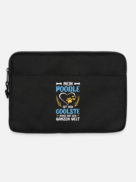 Mein Pudel Herzwelt Kranz - Laptoptasche 13" - Schwarz