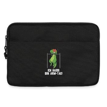 T-Rex Dinosaur Fitness Humor - Biceps Day - Laptop bag 13" - black - Front