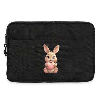 Kuschelhase mit rosa Herz - Laptoptasche 13" - Schwarz - Vorne