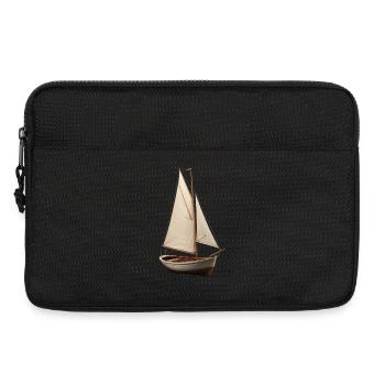 Classic sailboat with a vintage look - Laptop bag 13" - black - Front