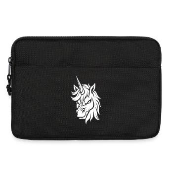 Böses Einhorn – Unicorn Kopf Schwarzweiß - Laptoptasche 13" - Schwarz - Vorne