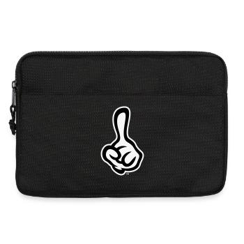 Index levé (doigt / main gauche NEG2C) - Sacoche pour ordinateur portable 13 pouces - noir - Devant