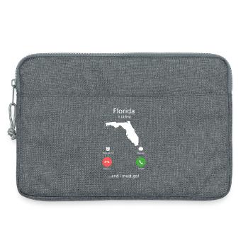 Florida Calling and I Must Go Phone Interface Art - Laptop bag 13" - heather grey - Front