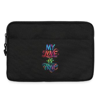 My Love Is True Colorful Text Painting Print - Laptop bag 13" - black - Front