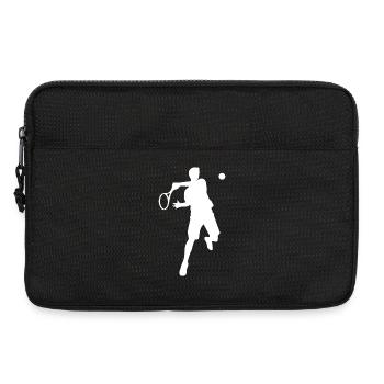 Joueur de tennis Silhouette de revers minimaliste - Sacoche pour ordinateur portable 13 pouces - noir - Devant