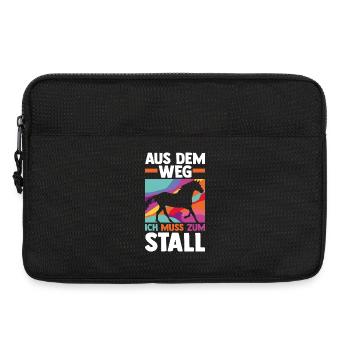 Reiten Pferdeliebhaber Reiterhof Pferde - Laptoptasche 13" - Schwarz - Vorne