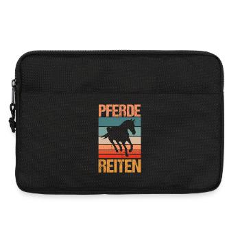 Reiten Pferdeliebhaber Reiterhof Pferde - Laptoptasche 13" - Schwarz - Vorne