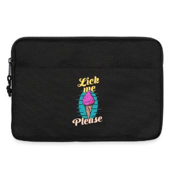 Lick Me Please Eis Cream Funny Retro Art - Laptop bag 13" - black - Front