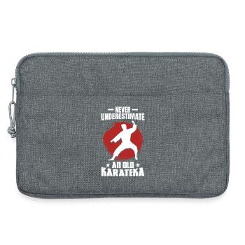 Never Underestimate an Old Karateka - Laptop bag 13" - heather grey - Front