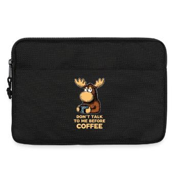 Funny Moose T-Shirt for Men Coffee Humor Animal - Laptop bag 13" - black - Front