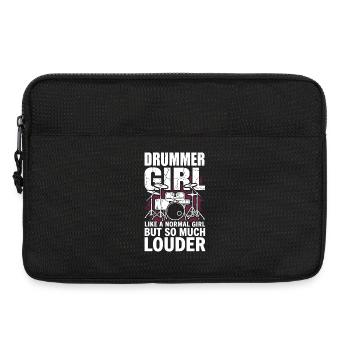 Batteur Fille Batteur Drum Rock Groupe - Sacoche pour ordinateur portable 13 pouces - noir - Devant