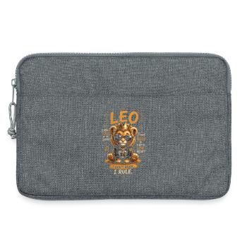 Leo Roi Lion Princier et Orné - Zodiaque - Sacoche pour ordinateur portable 13 pouces - gris chiné - Devant