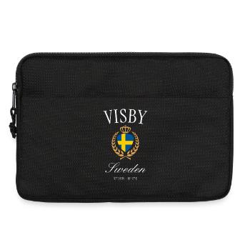 Visby Schweden Wappen Krone – Reise Souvenir - Laptoptasche 13" - Schwarz - Vorne
