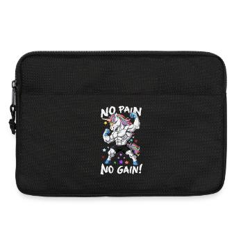Powerful Unicorn No Pain No Gain Fitness - Laptop bag 13" - black - Front