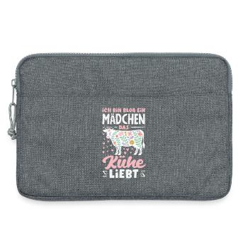 Ich Bin Bloß Ein Mädchen Das Kühe Liebt Kuh - Laptoptasche 13" - Grau meliert - Vorne