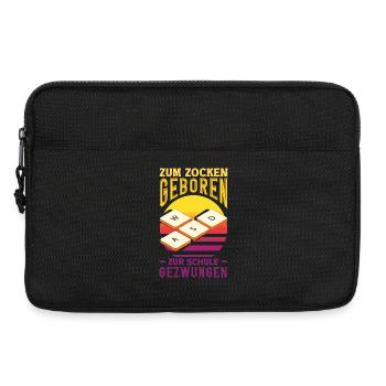Zum Zocken Geboren Zur Schule Gezwungen Wasd Pc - Laptoptasche 13" - Schwarz - Vorne