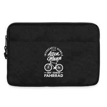 Alter Mann Fahrrad Radfahrer Opa Lustiger Spruch - Laptoptasche 13" - Schwarz - Vorne