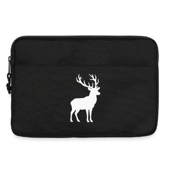 Deer silhouette white forest nature - Laptop bag 13" - black - Front