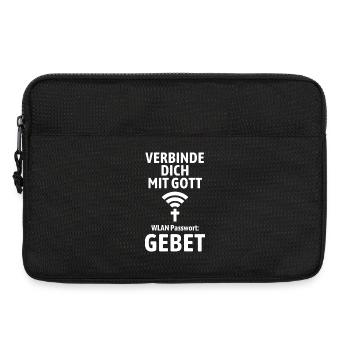 Verbinde dich mit Gott - Gebet WLAN - Laptoptasche 13" - Schwarz - Vorne