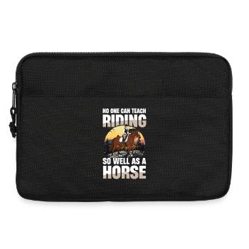 Niemand Lehrt Reiten So Gut Wie Ein Pferd Reiterin - Laptoptasche 13" - Schwarz - Vorne