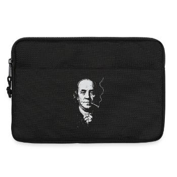 Porträt von Benjamin Franklin Rauchende Zigarre - Laptoptasche 13" - Schwarz - Vorne