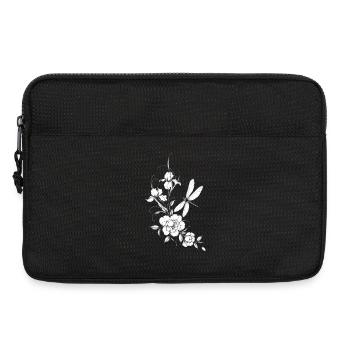 Fleurs et Libellule Noir Blanc - Sacoche pour ordinateur portable 13 pouces - noir - Devant